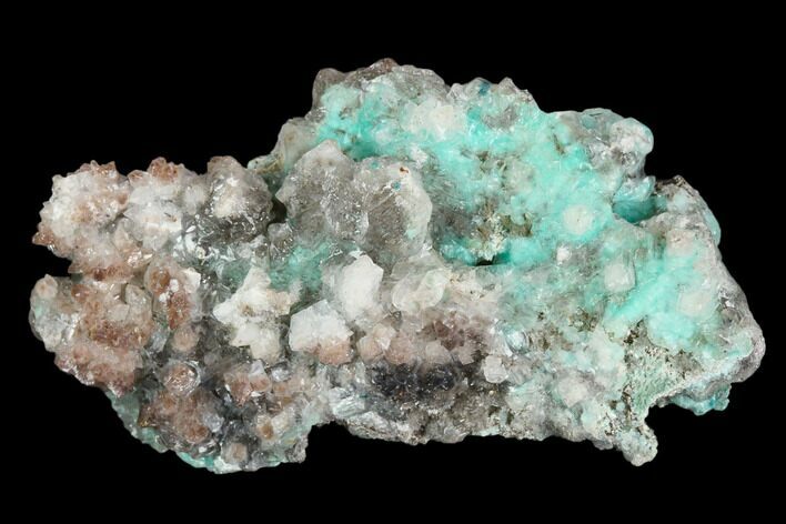 Calcite Encrusted Fibrous Aurichalcite Crystals - Mexico #127238
